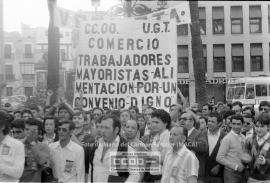 Manifestación de trabajadores de comercios mayoristas de alimentación por su convenio