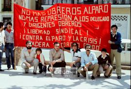 Manifestación 1o de Mayo de 1982. Mitin de CC.OO. del Metal en la Plaza del Cristo de Burgos