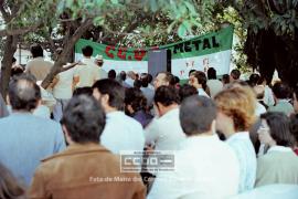 Manifestación 1o de Mayo de 1982. Mitin de CC.OO. del Metal en la Plaza del Cristo de Burgos