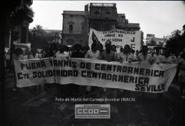 Manifestación en defensa de Nicaragua celebrada en junio de 1983