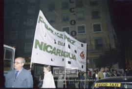 Manifestación en defensa de Nicaragua celebrada en noviembre de 1984