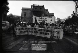 Manifestación en defensa de Nicaragua celebrada en junio de 1983