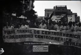 Manifestación en defensa de Nicaragua celebrada en junio de 1983