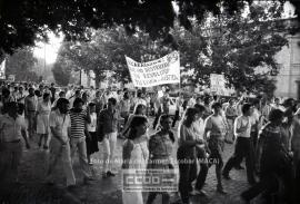 Manifestación en defensa de Nicaragua celebrada en junio de 1983