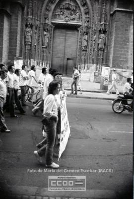 Manifestación en defensa de Nicaragua celebrada en junio de 1983