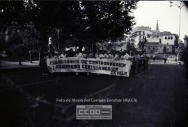 Manifestación en defensa de Nicaragua celebrada en junio de 1983