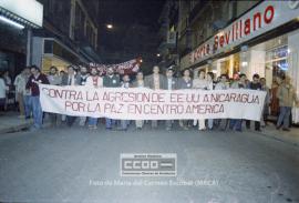 Manifestación en defensa de Nicaragua celebrada en noviembre de 1984