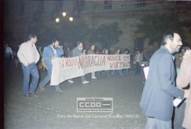 Manifestación en defensa de Nicaragua celebrada en noviembre de 1984