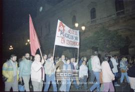 Manifestación en defensa de Nicaragua celebrada en noviembre de 1984