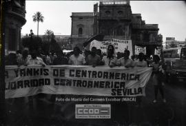 Manifestación en defensa de Nicaragua celebrada en junio de 1983