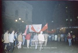 Manifestación en defensa de Nicaragua celebrada en noviembre de 1984