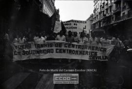 Manifestación en defensa de Nicaragua celebrada en junio de 1983