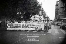 Manifestación en defensa de Nicaragua celebrada en junio de 1983