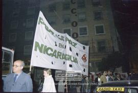 Manifestación en defensa de Nicaragua celebrada en noviembre de 1984