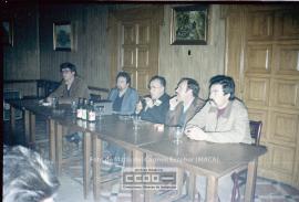 Rueda de prensa del PCA, con participación de Santiago Carrillo y Antonio Gutiérrez (Guti) a favo...