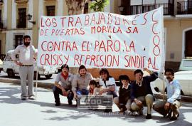 Manifestación 1o de Mayo de 1982. Mitin de CC.OO. del Metal en la Plaza del Cristo de Burgos