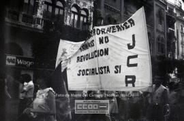 Manifestación en defensa de Nicaragua celebrada en junio de 1983